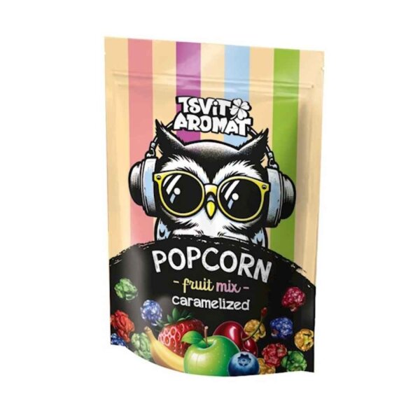Попкорн у карамелі зі смаком "Фруктовий мікс ", 90 г, SOVORA