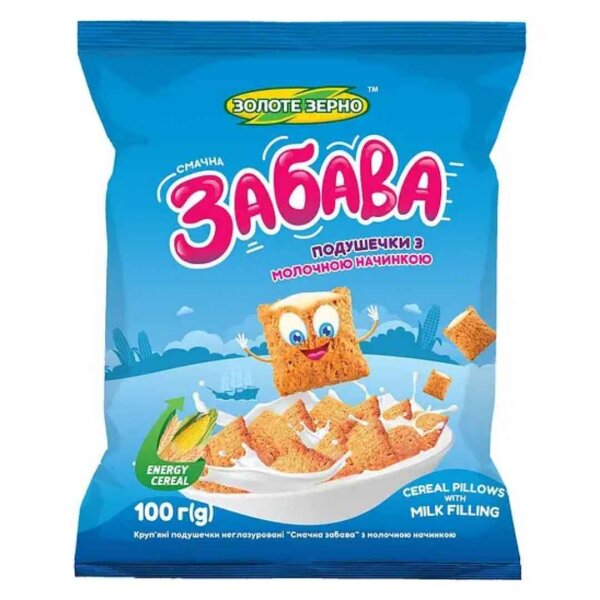 Зернові подушечки з молочною начинкою, 100 г, Золоте Зерно