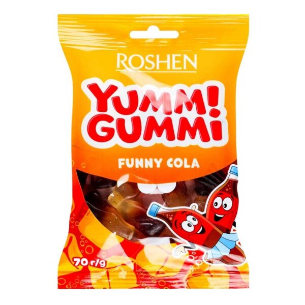 Цукерки желейні Funny Cola Yummi Gummi, 70г, Roshen