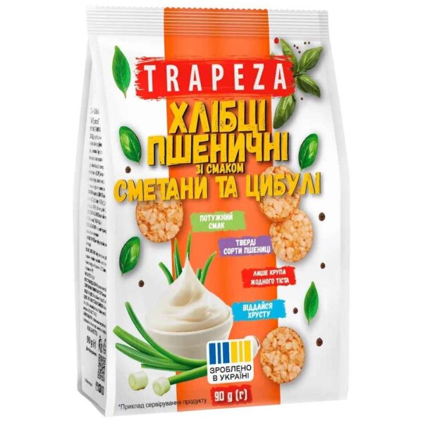 Mini-Weizenknäckebrot mit Sauerrahm-Zwiebelsgeschmack, 90 g, Trapeza