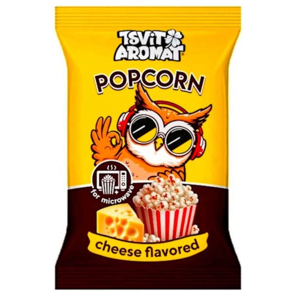 Попкорн зі смаком сиру для мікрохвильової печі, 100 г, Совора