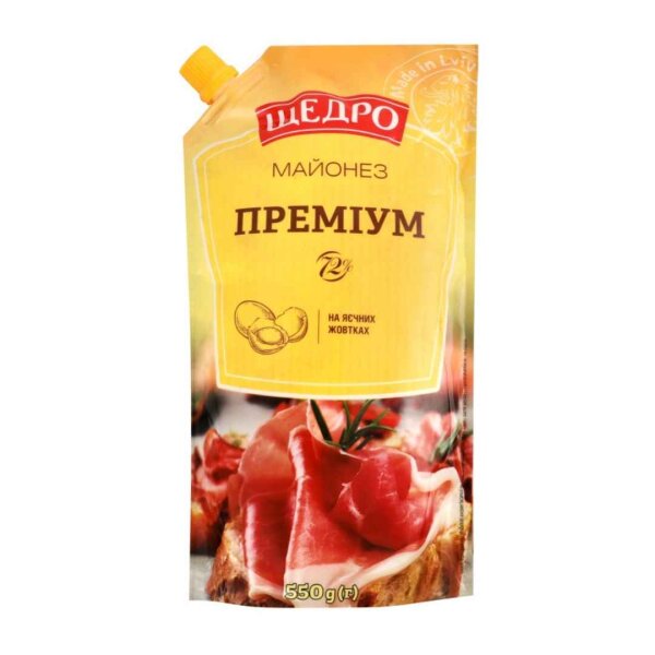 Майонез ПРЕМІУМ 72% , 500 г, Щедро