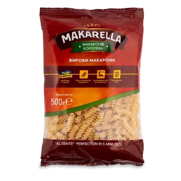 Вироби макаронні "Cпіральки", 500 г, MAKARELLА