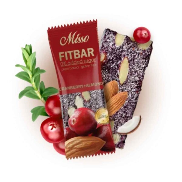 Fruchtriegel  FITBAR „Cranberry + Mandel“, 30 g, Misso