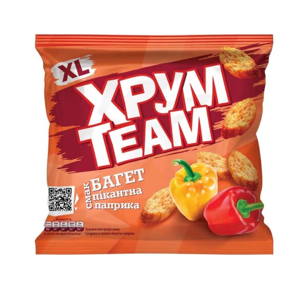 Сухарики-багет зі смаком пікантної паприки, 90 г, ХрумTeam