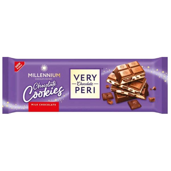 Шоколад молочний "Very Peri" з шоколадним печивом, 270 г, Millennium