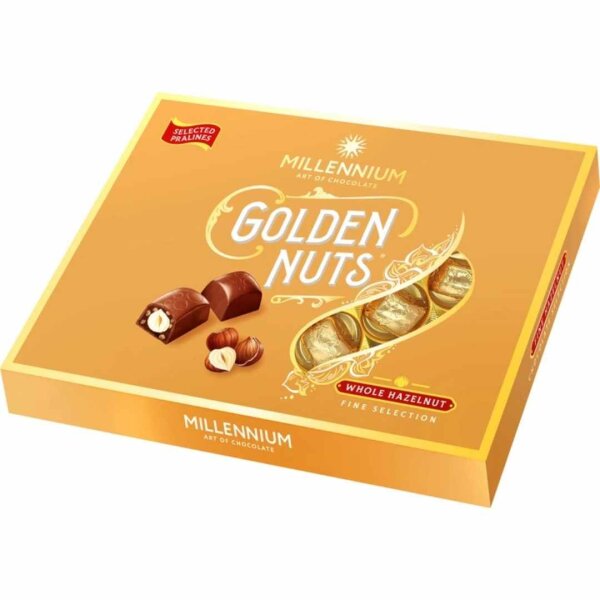 Schokoladenpralinen „GOLDEN NUTS“ mit ganzen Haselnüssen, 130 g, Millennium