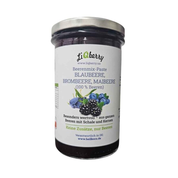 Beerenmix-Paste : Blaubeere, Brombeere, Maibeere (100% Beeren), 545 ml, LiQberry