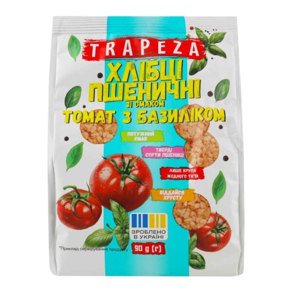 Mini-Weizenknäckebrot mit Tomate-Basilikum-Geschmack, 90 g, Trapeza