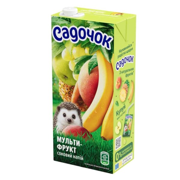 Multifrucht-Saftgetränk „Sadochok“ mit Fruchtfleisch, 950 mL