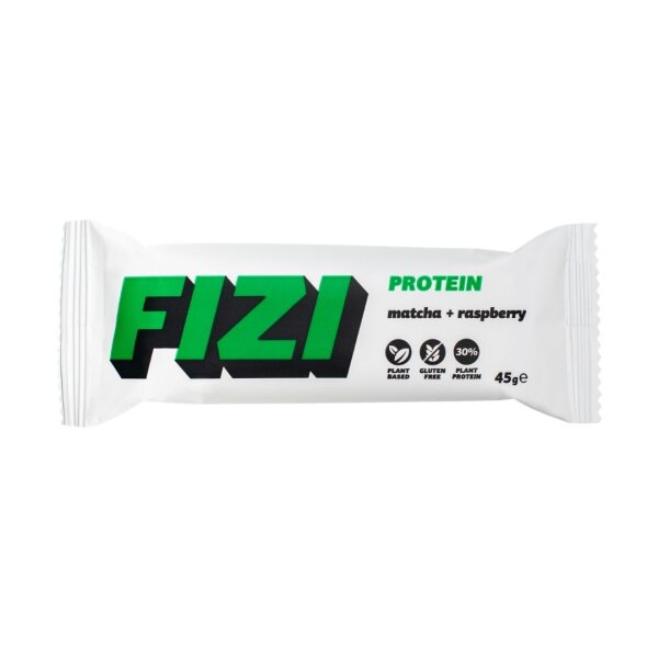 Veganer Proteinriegel "MATCHA + RASPBERRY", Sugar Free, 45 g, FIZI