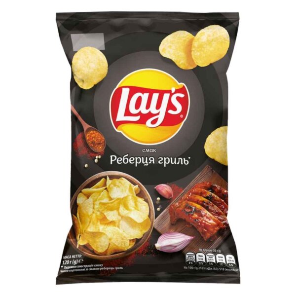 Kartoffelchips "Lays" mit Grillrippchengeschmack, 120 g