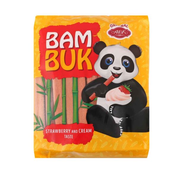 Waffelröllchen "Bam-Buk" mit Erdbeerfüllung, AVK, 200 g