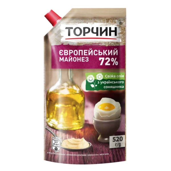 „Torchyn European“ Mayo 72 %, 520 g - MDH: 08.07.2026