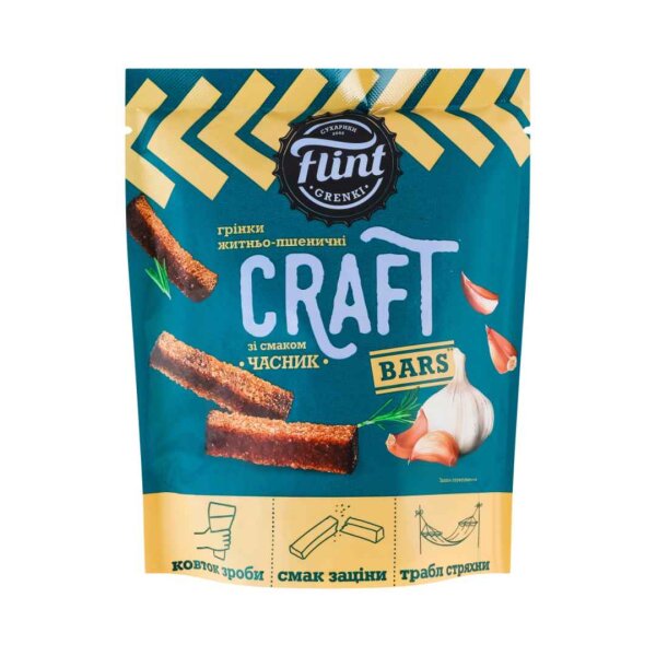 Roggen-Brotsnacks mit Knoblauch-Geschmack, Flint, 90 g