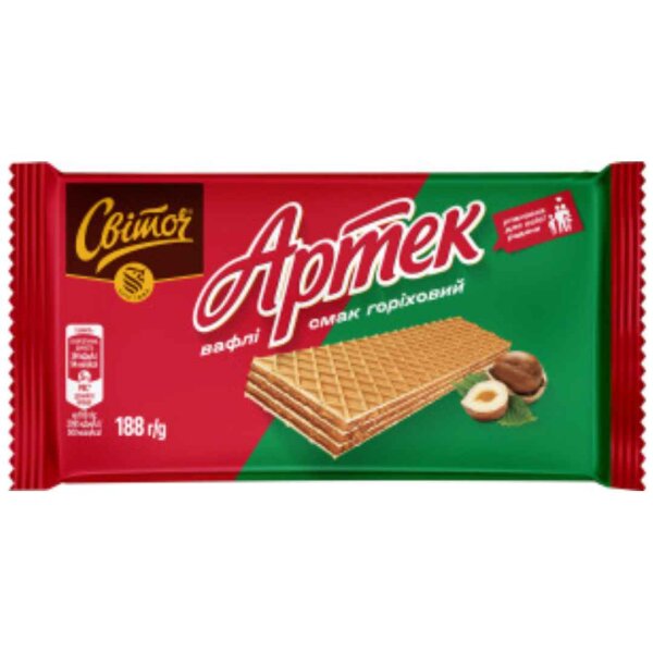 Waffeln Artek mit Haselnussgeschmack, Svitoch, 188 g