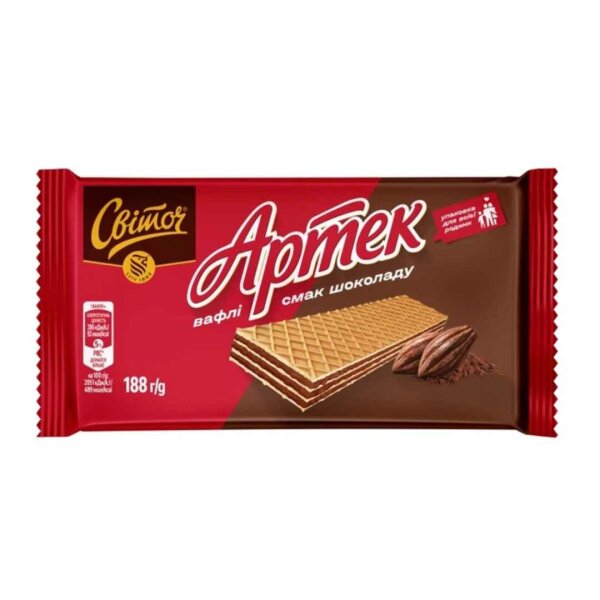 Waffeln Artek mit Schokoladegeschmack, Svitoch, 188 g