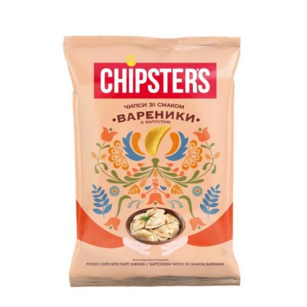 Chipster’s Kartoffelchips „Varenyky mit Kohlfüllung“, 100g, MHD: 11.07.2026