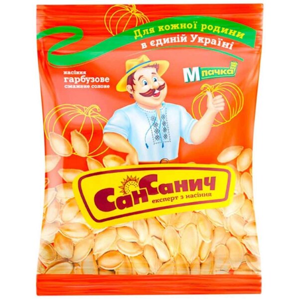 Geröstete, gesalzene Kürbiskerne, 80 g, San Sanych, MHD: 11.07.2026