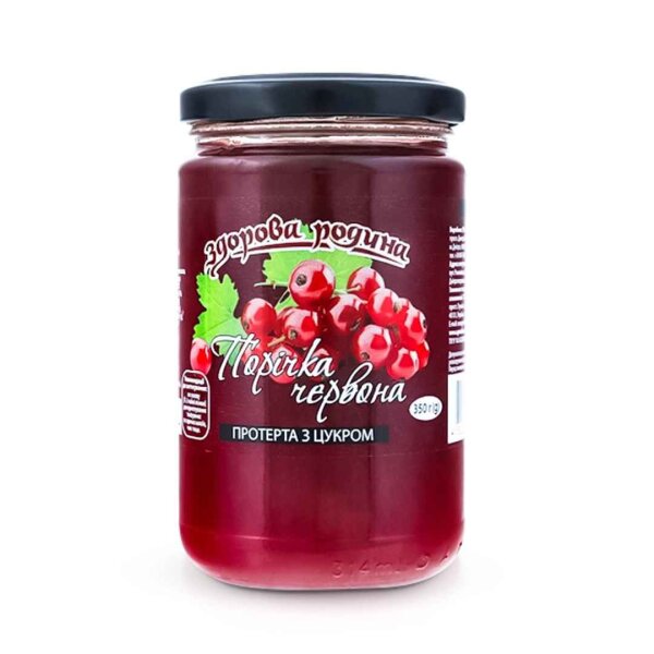 Rote Johannisbeeren mit Zucker, Zdorova Rodyna, 350 g