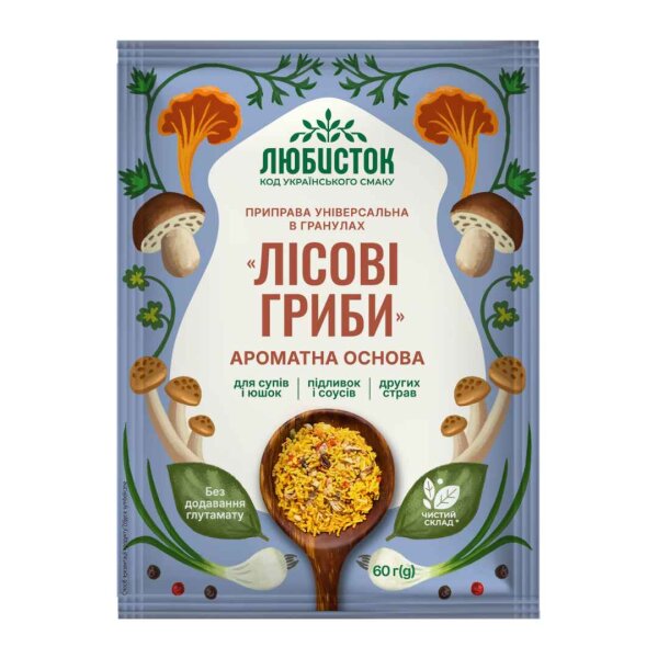 Universal-Würzmittel in Granulat „Waldpilze“ Aromatische Basis, Lyubystok, 60 g
