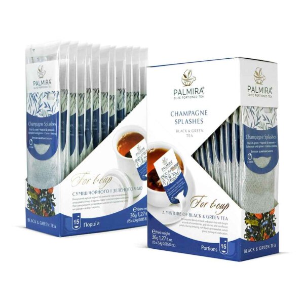 Grün- und Schwarzteeblend "Champagne Splashes", Beutel, Palmira
