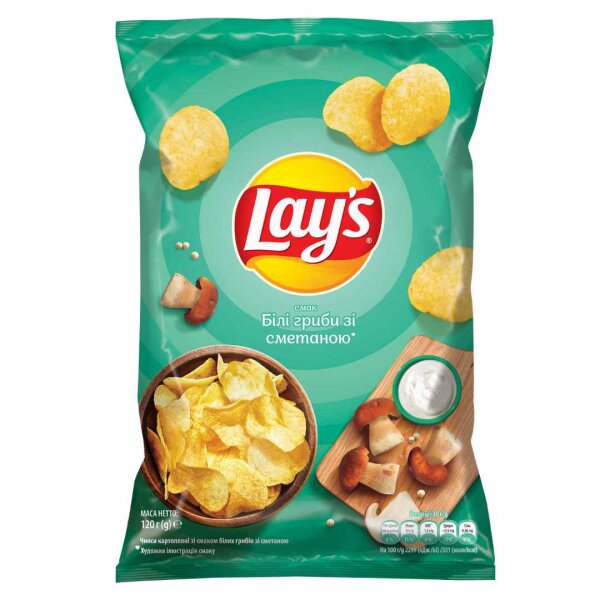 Kartoffelchips "Lays" Steinpilz mit Sahne, 120 g