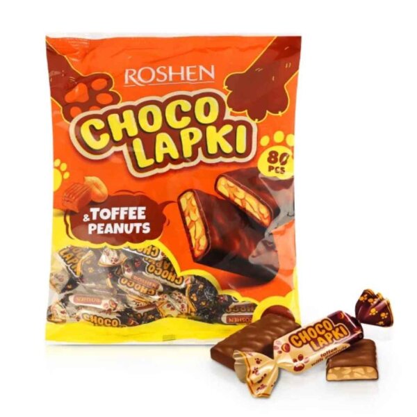 Pralinen "Chokolapki" Toffee & Peanuts, Roshen, 500 g