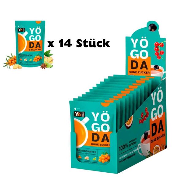 14 x Yögoda Tee „Sanddorn“,  Konzentrat (OHNE ZUCKERZUSATZ)