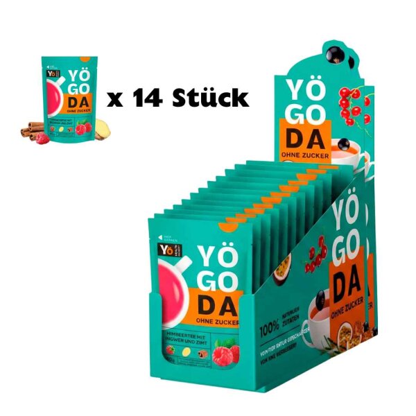 14 x Yögoda Tee „Himbeere“, Konzentrat (OHNE ZUCKERZUSATZ)