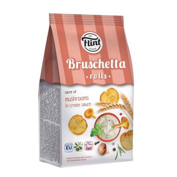 Brotsnack "Bruschetta Rolls" Pilze in Sahnesoße, Flint, 65 g