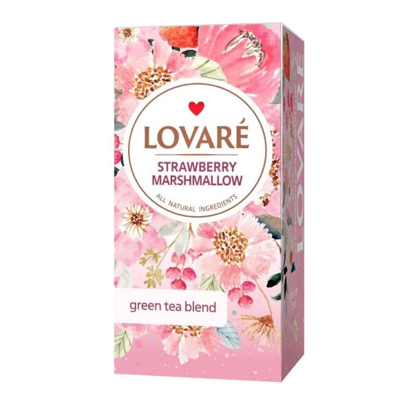 Чай зелений з фруктами та пелюстками квітів "Strawberry Marshmallow", 24x1,5г