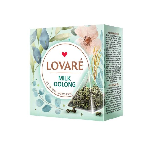 Чай улун з ароматом молока "Milk oolong" у прозорих пірамідках, 15x2г