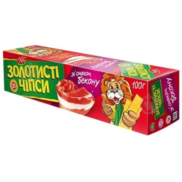 Довгі картопляні чіпси, бекон, 100г