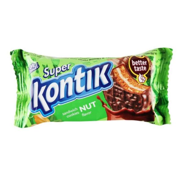 Печиво-сендвіч Super Kontik зі смаком горіха, 90 г