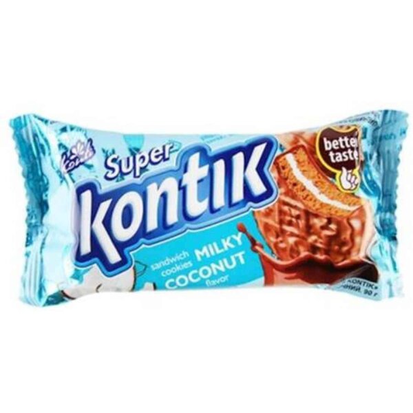 Печиво-сендвіч Super Kontik зі смаком кокосу, 90 г