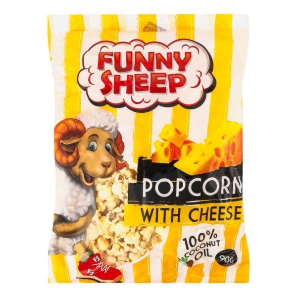 Попкорн солоний з смаком сиру Funny Sheep, 90г