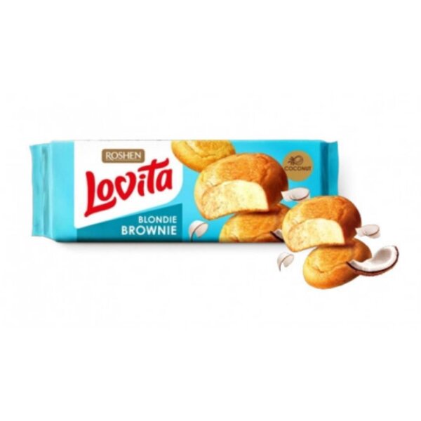Печиво "Lovita Blondie Brownie" з кокосом, Roshen, 152г