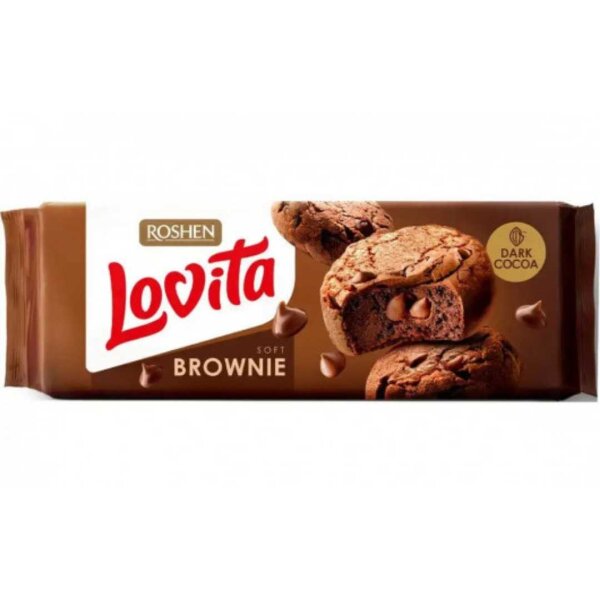 Kekse "Lovita Dark Brownie" mit Kakao, Roshen, 152g
